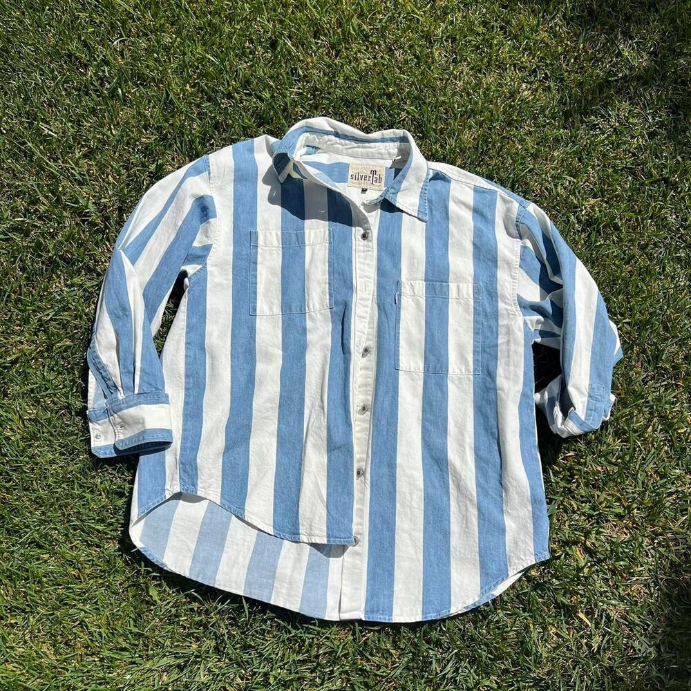 Silvertab Levi’s striped button up thick men’s size M Medium